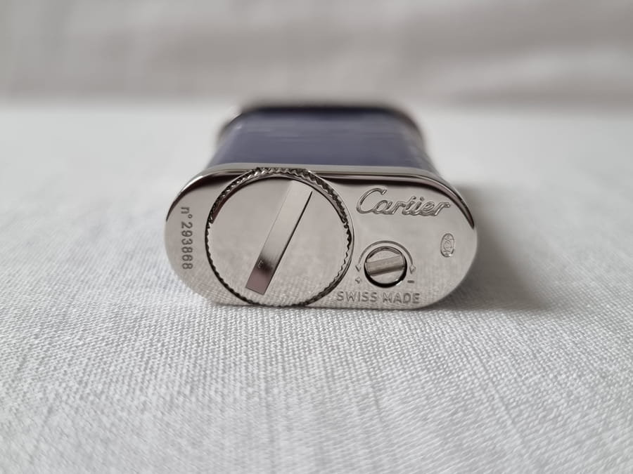 Bật lửa Cartier Palladium and Lacquer Blue